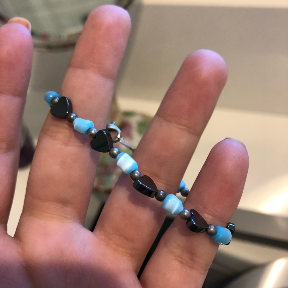 Blue heart bracelet